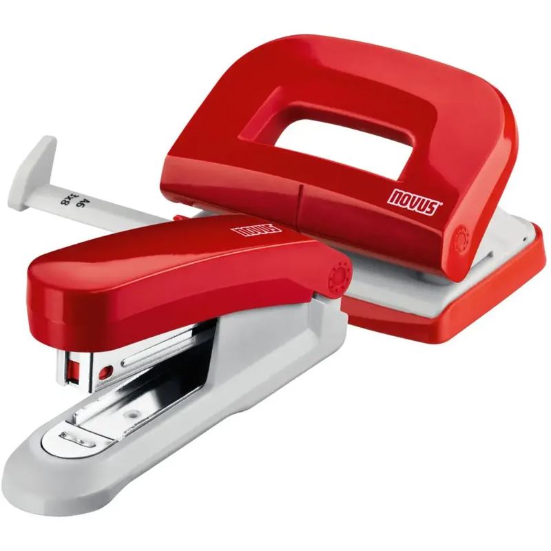 novus Locher und Heftgeräte Set E210/E15 rot