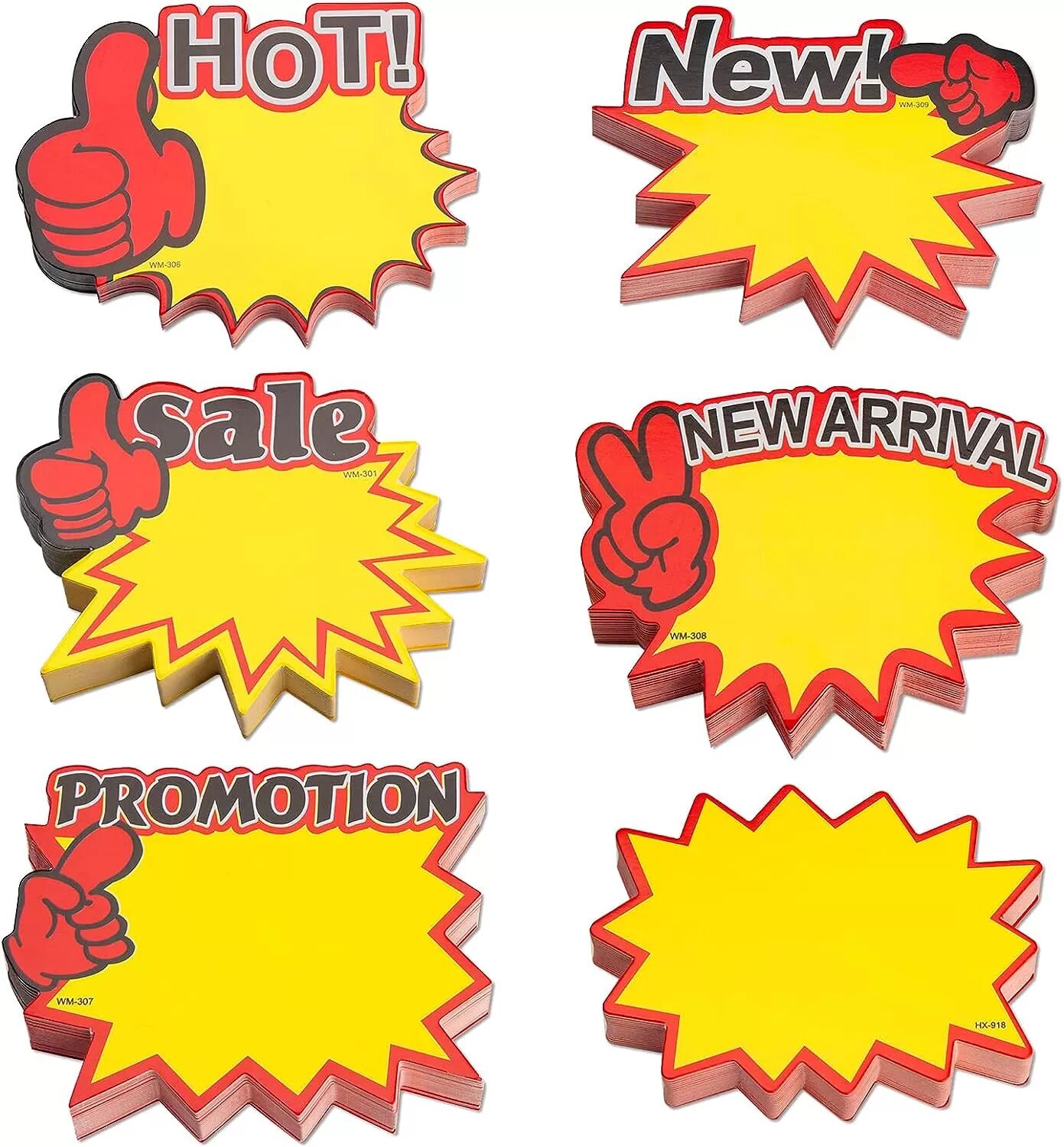 INF Pack de 6 étiquettes de prix, panneaux de vente pour magasin de détail 1