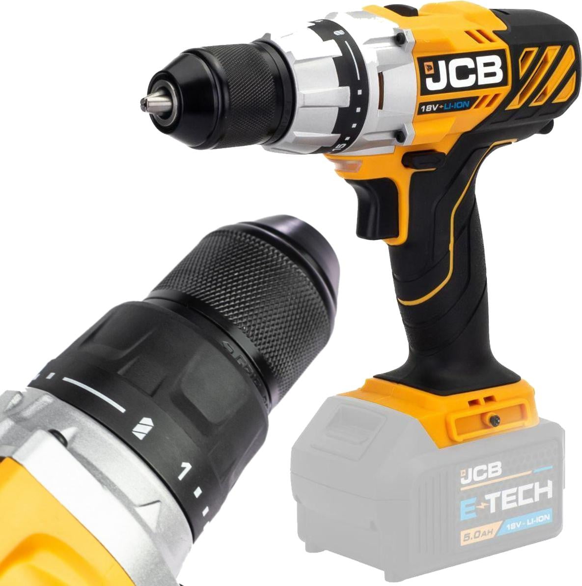 JCB Accuboormachine en schroefmachine, 18V, 65Nm, zonder accu