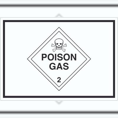 HB-Druck Aufkleber Giftige Gase Symbol Poison Gas Totenkopf A1 (594x841mm)