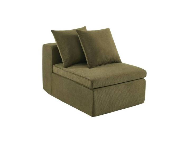 Fauteuil pour canapé modulable tissu chenille 1 place vert - Movi