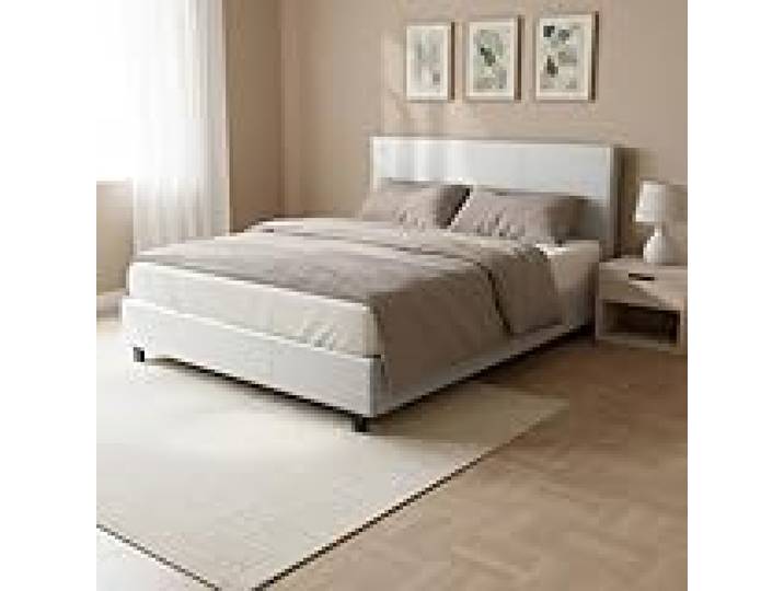 WEBER INDUSTRIES Lit Atlanta 160x200 + 1 sommier + 1 Matelas Carlton/Blanc