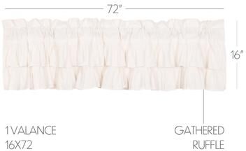 VHC Brands Primitive Kitchen Curtains VHC Star Prairie Swag Star Appliqued - Prairie Swag 36x36x18
