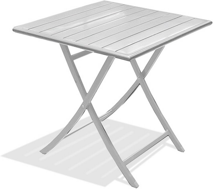 City Garden Table pliante carrée MARIUS en aluminium Gris métal