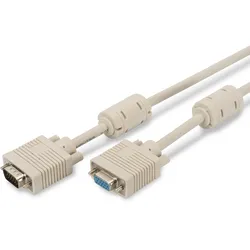 DIGITUS VGA Monitor Verlängerungskabel, HD15 St/Bu, 1.8m, 3Coax/7C, 2xFerrit, be