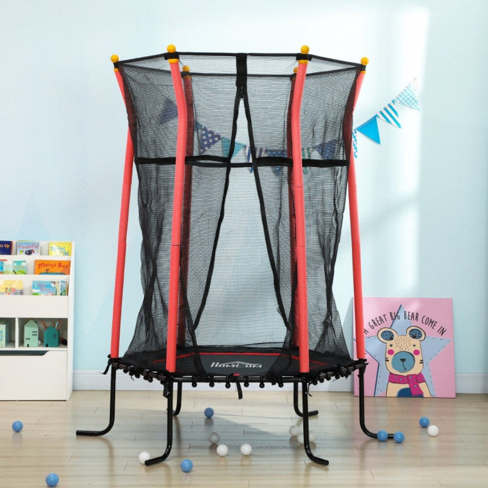 EvoNet 163.5cm Hexagon with Safety Enclosure Kid / Toddler Trampoline 190cm H X 163.5cm W X 163.5cm D