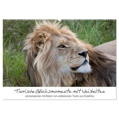 Tierische Glücksmomente mit Weisheiten (Wandkalender 2027 DIN A2 quer), CALVENDO Monatskalender
