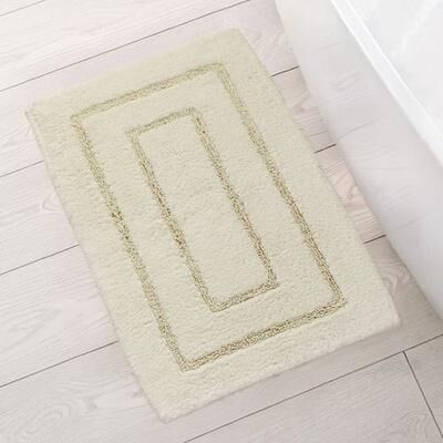 Kassatex Inc Kassa Design Rectangle Bath Rug, 32 x 20, Ivory