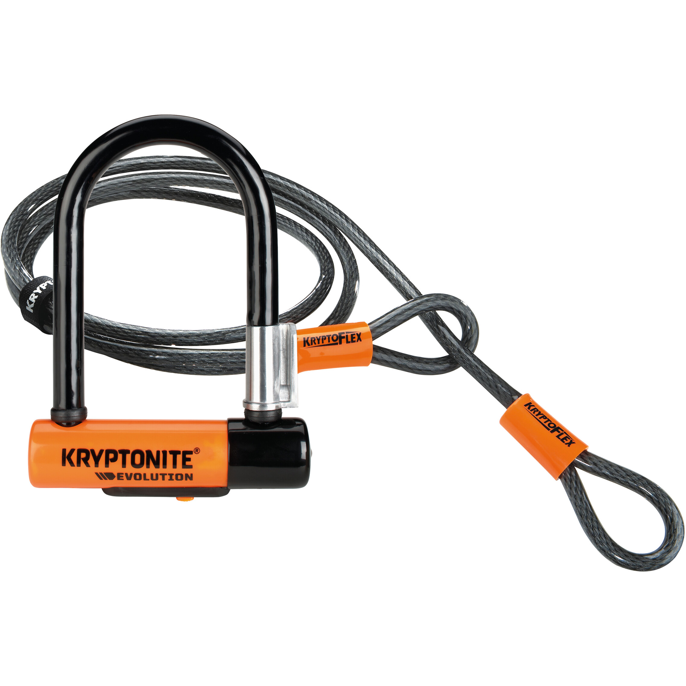 Kryptonite Evolution Mini-7 mit Kryptoflex Fahrradschloss Fahrradschlösser schwarz Größe 120CM