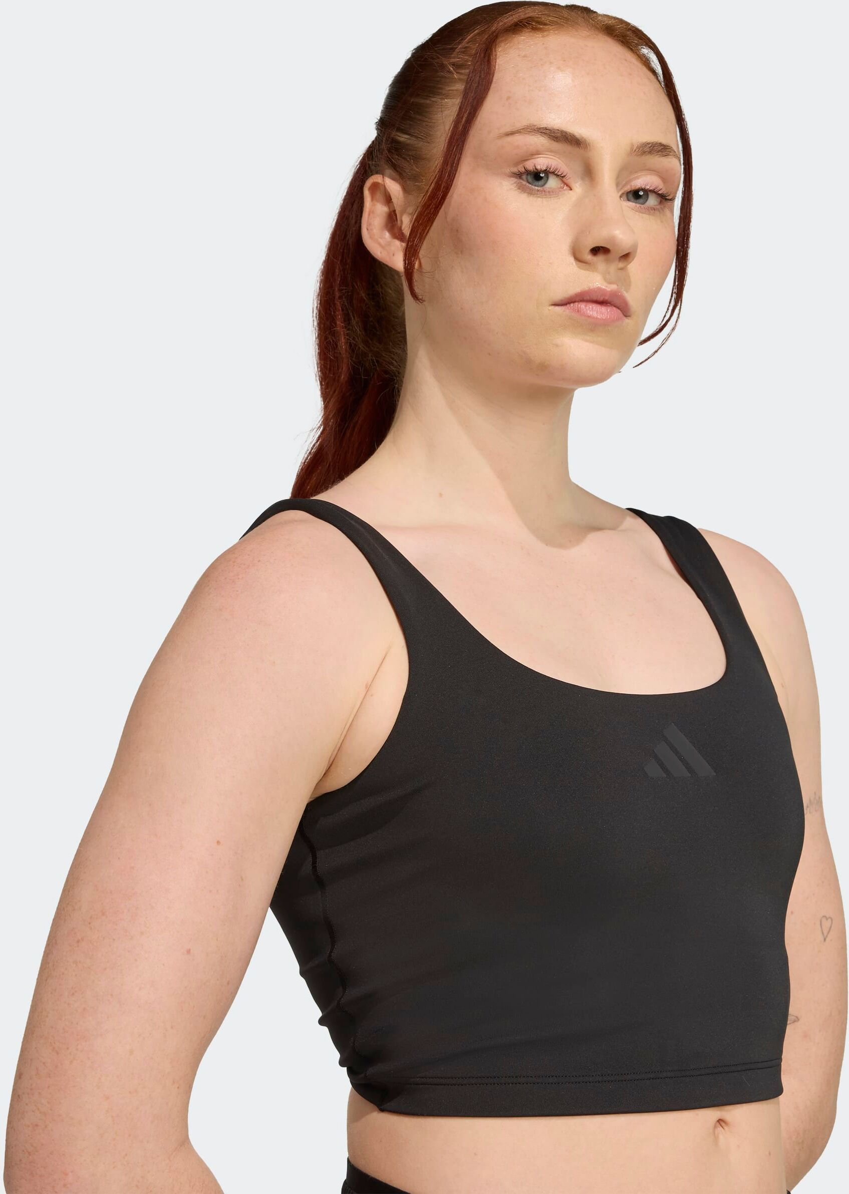 Tanktop ADIDAS PERFORMANCE "POWER BH-, LEICHT STÜTZEND", Damen, Gr. XL, schwarz, Obermaterial: 79% Polyester, 21% Elasthan, Rundhals, Tops Tanktop schwarz XL