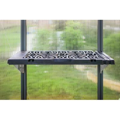 Anbauregal PALRAM - CANOPIA "Leaves Design", grau, B:65cm H:16,5cm T:26cm, Aluminium, Kunststoff, Regale, Regalset