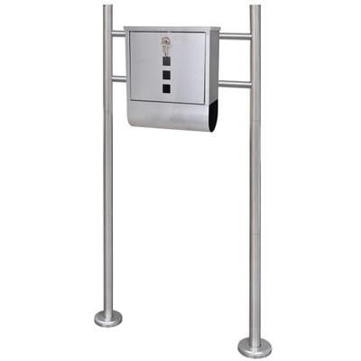 Helloshop26 - Moderne Edelstahl-Briefkasten im zeitgenössischen Design mit Zeitungsfach 120 cm