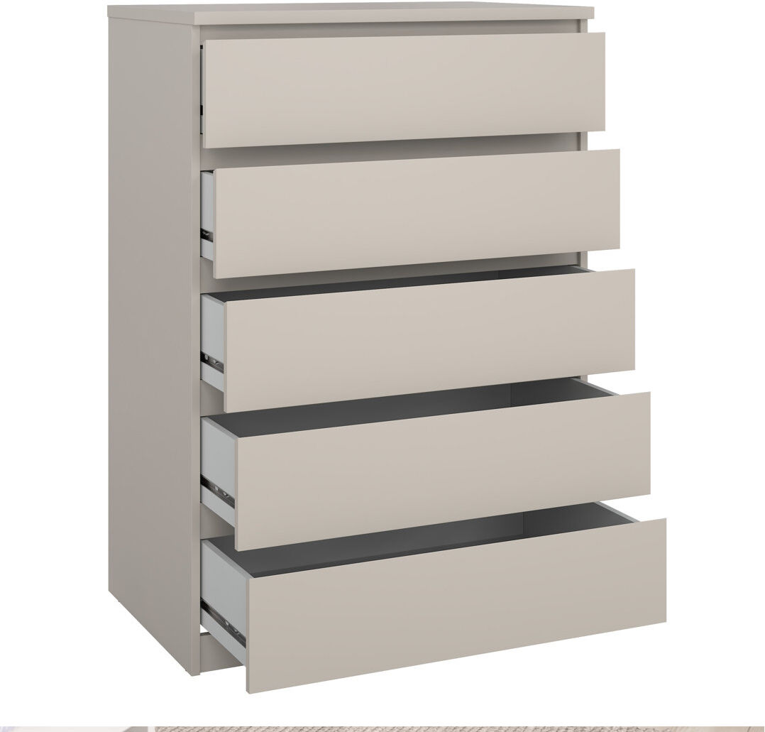 Latitude Run Analice 77 cm W Chest of 5 Drawers Cashmere 111.3cm H X 77cm W X 50cm D