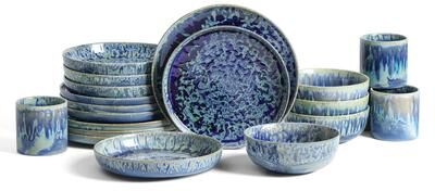LEMIEUX ET CIE Hanami 20-Piece Stoneware Dinnerware Set with Reactive Glaze