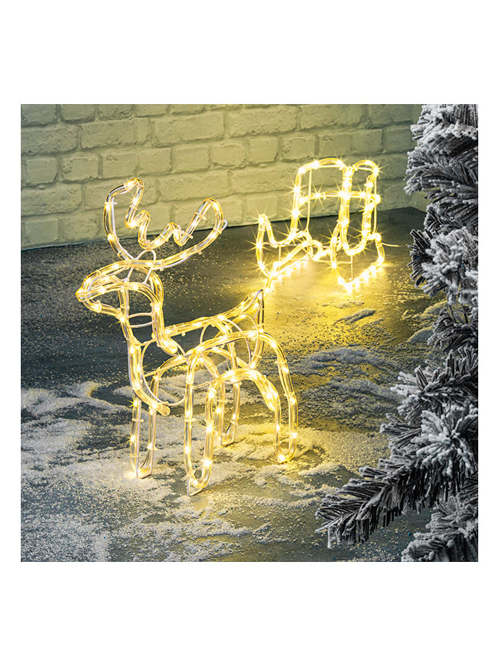Hollybell LED-Dekoleuchte "Deer with sled" in Warmweiß - onesize