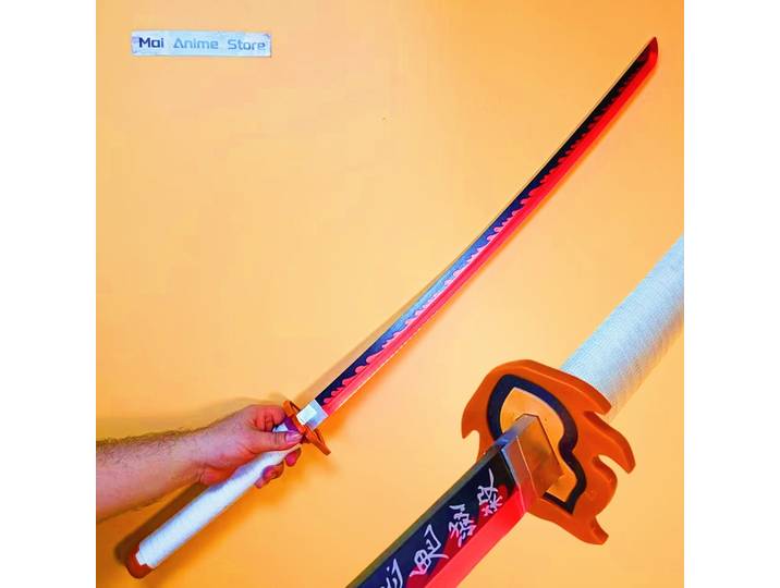 Figurine Katana lumineuse de 40 pouces, faux damas, modèle épée légère, taille réelle, Anime Katana japonais, accessoire de Cosplay, jouet non tranchant, cadeau