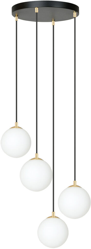 George Oliver Pawel 4 - Light Cluster Pendant Black 100cm H X 40cm W
