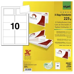 SIGEL Visitenkarten 225 g/m2 satiniert hochweiß