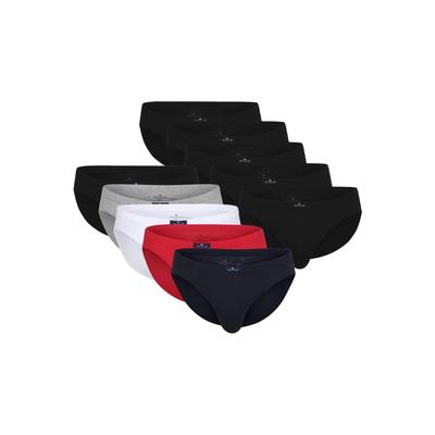 Slip TOM TAILOR "Slip Mini Slip 10er Pack 10er Pack", Herren, Gr. L, bunt (blau, weiß, rot, schwarz), Obermaterial: 100% Baumwolle CO., Unterhosen Slip