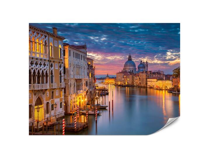 FOTOTAPETE für Wohnzimmer Venedig Nacht Panorama Historisch 200x140