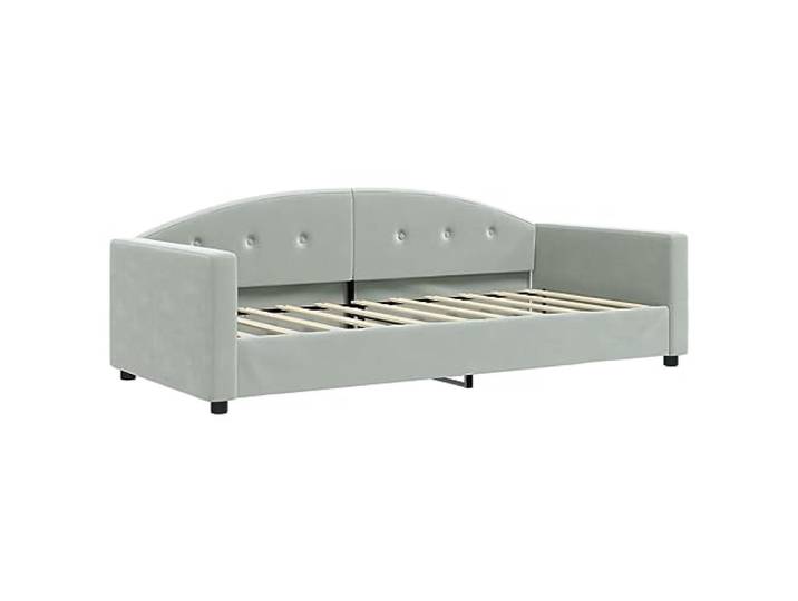 PUGYNBK 2-in-1-Schlafsofa, Samt, Hellgrau, 90 x 190 cm Ohne Matratze, Gestell aus Metall und Holz, Rückenlehne Schaumstoff, Verwendung im Wohnzimmer oder Schlafzimmer