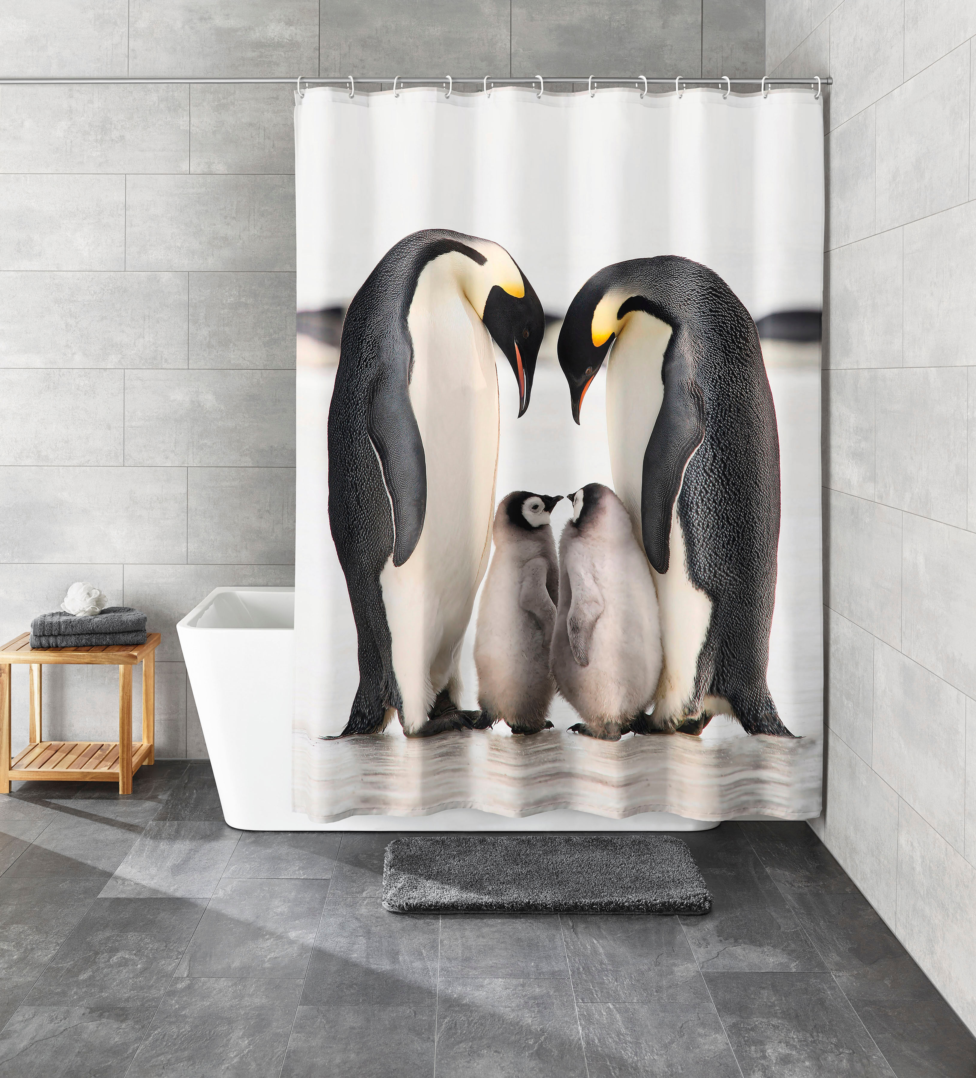 Duschvorhang KLEINE WOLKE "Jacksons", schwarz-weiss (weiß, schwarz), B:180cm H:200cm, Polyester, Duschvorhänge, Duschvorhang weiß, schwarz B/H: 180cm x 200cm
