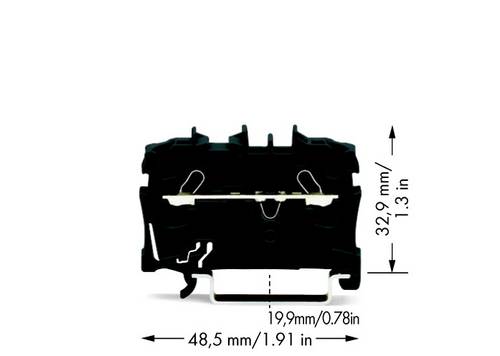 WAGO 2002-1205 Durchgangsklemme 5.20mm Zugfeder Schwarz 100St.