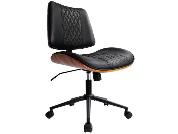 Chaise de bureau Chaise de salle à manger Fauteil en Cuir noir Pour Bureau & Famille