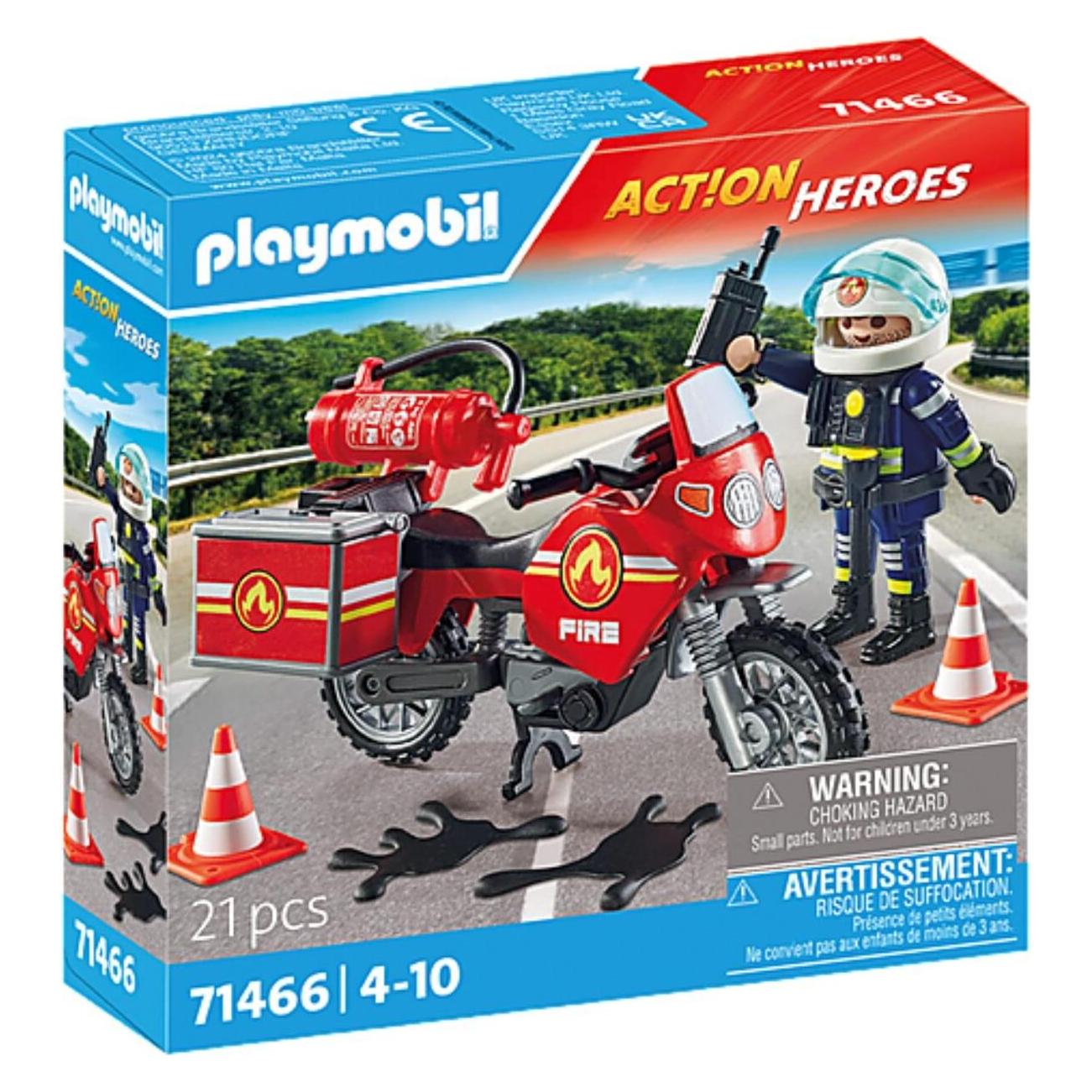 Playmobil Feuerwehrmotorrad am Unfallort (71466, Playmobil Action Heroes) (71466)