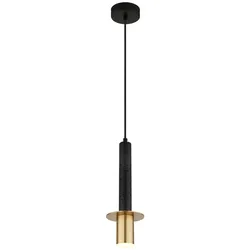 Hängeleuchte Pendelleuchte Wohnzimmerlampe Steinoptik Schwarz Metall H 130 cm