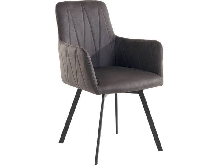 Esszimmerstuhl HELA, grau (vintage anthrazit, schwarz), B:58cm, 100% Polyester, Stühle, Esszimmerstuhl, Drehstuhl