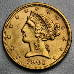 Goldmünze 5 Dollar "Liberty Half Eagle" (USA)