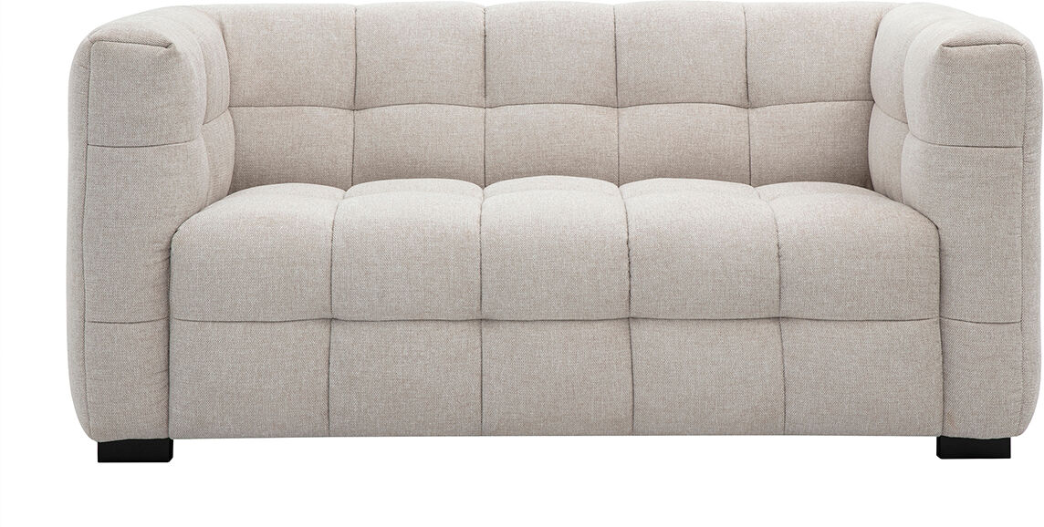 Miliboo Designer-Zweisitzer-Sofa aus strukturiertem Effekt-Samt in Beige CORTO