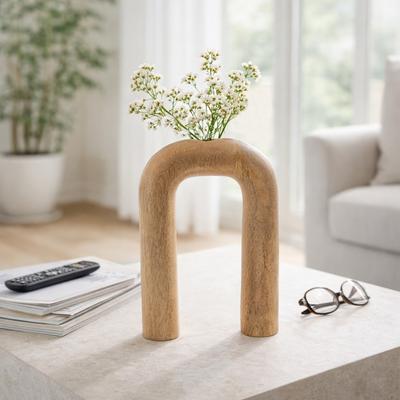 Sagebrook Home Wood Horseshoe Vase