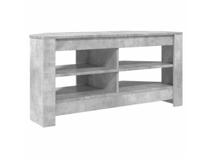 Kaorsrow Eck TV Schrank Beton Grau 102 x 41 x 50 cm Fernsehtisch Platzsparende Lowboard Lösung für Wohnzimmer Ecken mit zwei offenen Ablagen für Konsolen und Receiver.