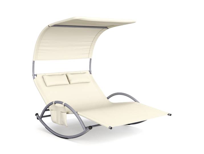 Sonnenliege Schaukelstuhl 2 Personen beige