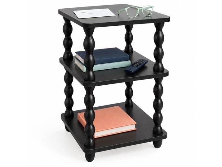 Relaxdays Table d'appoint avec 3 plateaux
