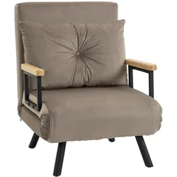 HOMCOM HOMCOM Schlafsessel, Einzelsofa mit Bettfunktion, Relaxsessel mit Rückenkissen