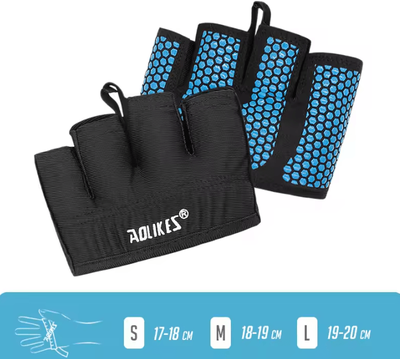 Inspire Curations AOLIKES Half Finger Gym Gloves Breathable Weight Lifting Gloves For CrossFit, Fitness & Strength Training blue m