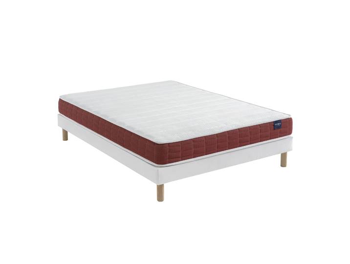 Ensemble matelas couchage latex, sommier Lune et pieds Crépuscule 400 - SOMEO 140x190
