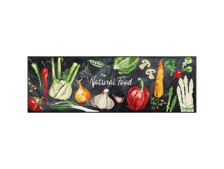 wash+dry Fussmatte Natural Food, Mehrfarbig, Küche, rechteckig, 60x180 cm, für Fußbodenheizung geeignet, rutschhemmend, Teppiche und Böden, Schmutzfangmatten, Fußmatten