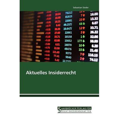 Aktuelles Insiderrecht, Taschenbuch von Sebastian Sieder, Saarbrücker Verlag für Rechtswissenschaften, 978-3-86194-271-9