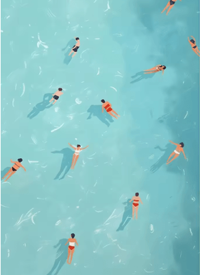 Inspire Picks Summer Girl Pool Party Beach Canvas Wall Art Nordic Ocean Inspired Home Decor e 30x40cm Frame