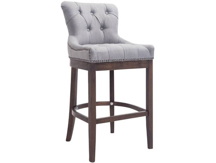 CLP Barhocker Lakewood (1er), mit Stoff-Bezug, antik-dunkles Holzgestell