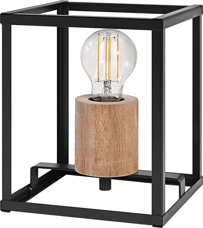 Ledvance Nairobi bureaulamp, zwart/hout, E27 fitting, max. 15W