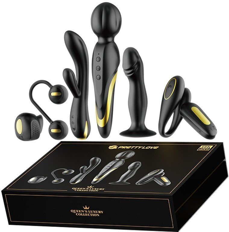 Pretty Love Queens Luxury Collection - Vibrateur - Fini avec de l'or 18K - Noir