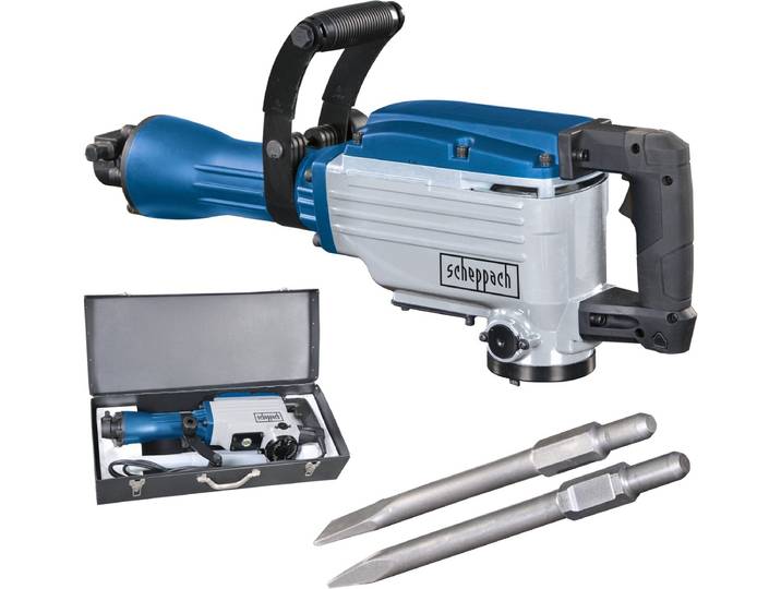Scheppach Sloophamer AB1600 - 1600W 50J slagkracht - 2000 slagen per minuut - Breekhamer incl. puntbeitel\, platte beitel & koffer