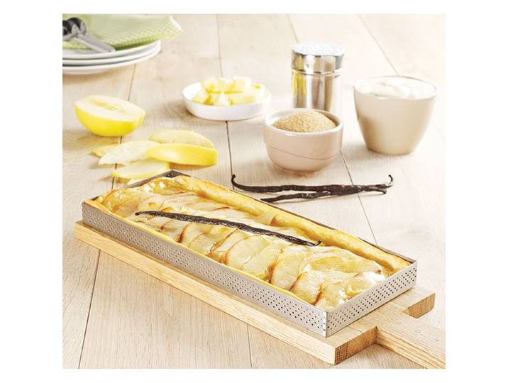 Cadre à tarte perforé rectangle 28 x 11 cm De Buyer