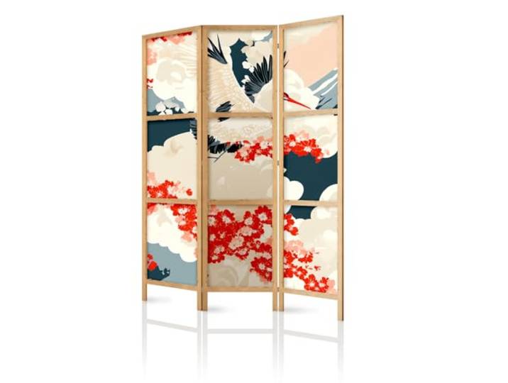 framed concept - Paravent Raumteiler aus Holz 135x172 cm, 3-teilig, einseitig, im orientalischen Stil