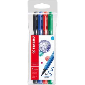 Stabilo Filzstifte pointMax, 488/4, Strichstärke 0,8mm, im Etui, 4 Stück